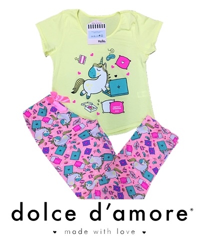 Pijama Bambina Unicornio rosa