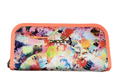 Billetera cierre simple multicolor cierre crema