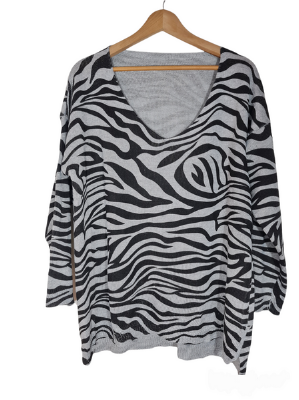 Sweater Cebra Gris