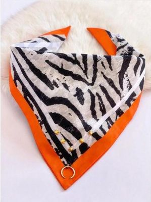 Pañuelo cebra naranja