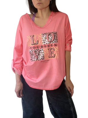 Polera LOVE sandia