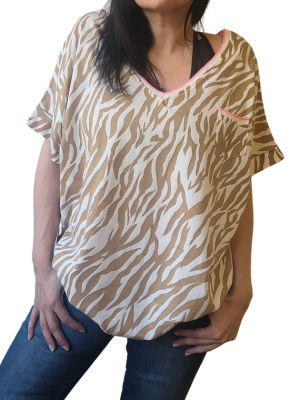 Polera Ana cebra beige