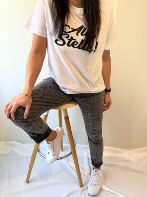 Pantalón jeans metalizado negro